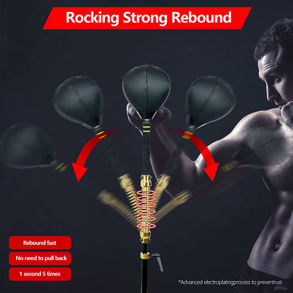 Heavy-Duty Adjustable Height Free-Standing Speed Bag for Boxing Skills Training (57" - 74.8")