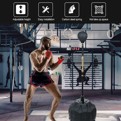 Heavy-Duty Adjustable Height Free-Standing Speed Bag for Boxing Skills Training (57" - 74.8")