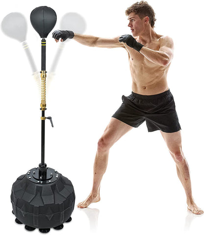 Heavy-Duty Adjustable Height Free-Standing Speed Bag for Boxing Skills Training (57" - 74.8")