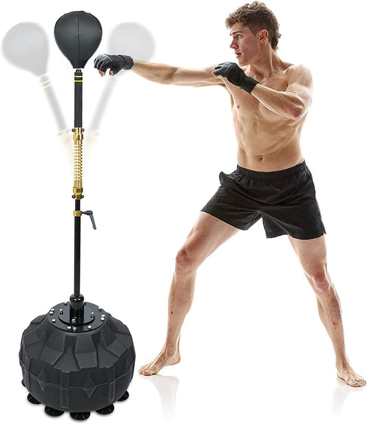 Heavy-Duty Adjustable Height Free-Standing Speed Bag for Boxing Skills Training (57" - 74.8")